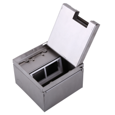 Лючок в пол 4 мод. (2 мод. 45х45 мм.) верт. установка,  металл,  в уровень с напольным покрытием