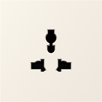 Накладка для  розетки мультистандарт,  со шторками 16A 250 В~,  матовый кремовый,  серия S08