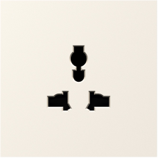 Накладка для  розетки мультистандарт,  со шторками 16A 250 В~,  матовый кремовый,  серия S08