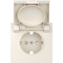 Накладка для розетки Schuko с заземлением,  с крышкой,  16A 250 В~,  матовый кремовый,  серия S08