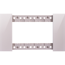 Декоративная рамка 4 модуля итал.стандарт,  стекло глянцевое кашемир