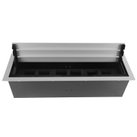 Настольный встраиваемый розеточный блок с откидной крышкой Spread 12 мод. (6 мод. 45х45),  алюминий