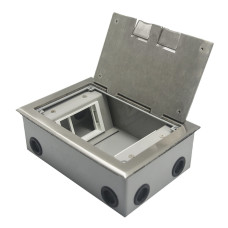 Лючок в пол 6 мод. (2 мод. 45х45 мм. + 2 мод. 22.5х45 мм.),  нержавеющая сталь