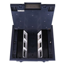 Лючок в пол 12 мод. (6 мод. 45х45 мм.) верт. установка,  крышка ABS +гальванизированная стальн