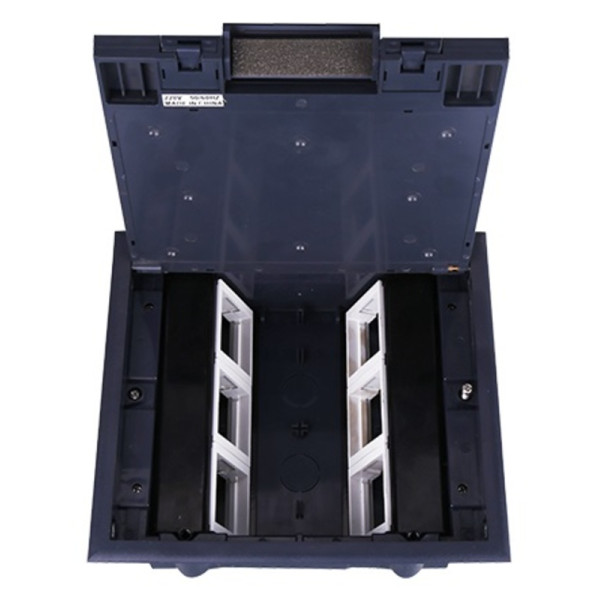 Лючок в пол 12 мод. (6 мод. 45х45 мм.) верт. установка,  крышка ABS +гальванизированная стальн