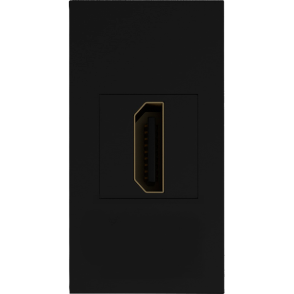 Розетка HDMI,  1мод.,  черн. (22.5х45мм)