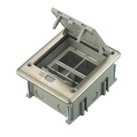 Лючок в пол 6 мод. (2 мод. 45х45 мм. + 2 мод. 22.5х45 мм.),  металл,  IP66,  (с уст. набором)