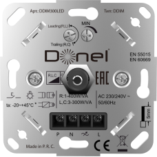 Светорегулятор Triac поворотный,  LED, 300 Вт.,  с доп. входом,  серия DDIM