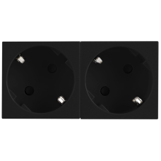 Розетка 2х2К+З нем.ст.,  45 гр.,  с з/ш,  черн. (90х45мм),  серия (тип) DF6
