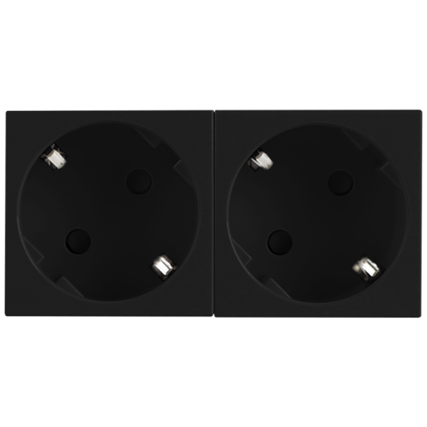Розетка 2х2К+З нем.ст.,  45 гр.,  с з/ш,  черн. (90х45мм),  серия (тип) DF6