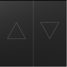 Клавиша 2-я со стрелками для жалюзи,  матовый карбон,  серия A07