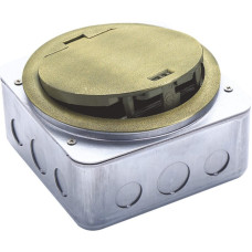 Лючок в пол 4 мод. (2 мод. 45х45 мм.),  античная латунь,  круглый,  металл,  IP65