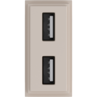 Зарядное устройство USB Стандарты А-А 5V 2100мА 1 модуль,  песочный