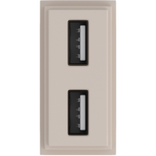 Зарядное устройство USB Стандарты А-А 5V 2100мА 1 модуль,  песочный