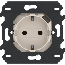 Розетка нем.ст. 2К+З со встр.зарядкой USB C + супп.2м ~250В 16А/=5В 1.5А 2 м.,  песочный