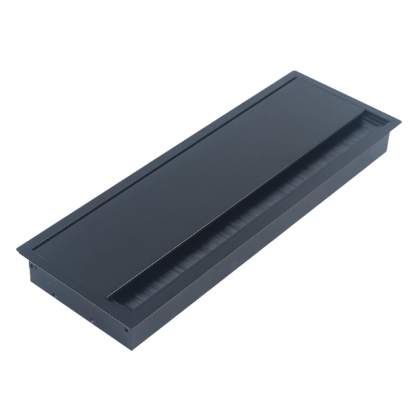 Кабельный громмет (лючок) в стол,  286*101мм,  цвет: черный