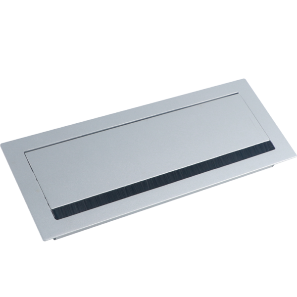 Кабельный громмет (лючок) в стол,  310*120мм,  цвет: серебро