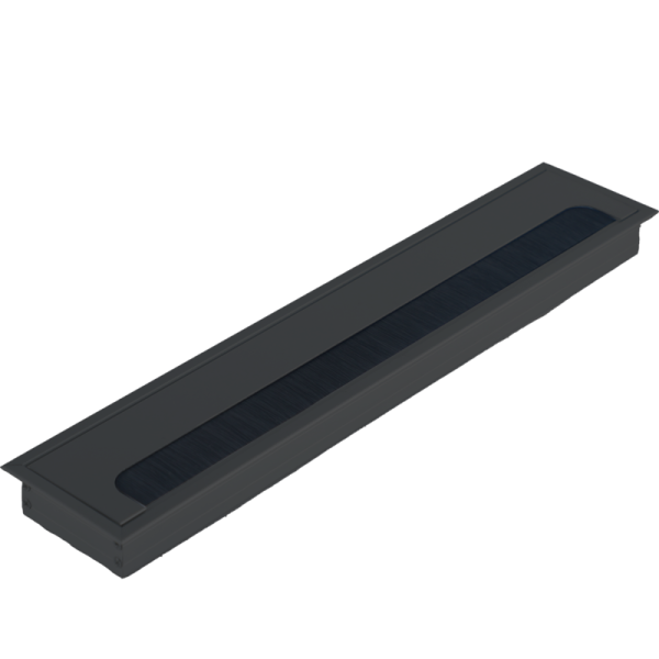 Кабельный громмет (лючок) в стол,  400*80мм,  цвет: черный