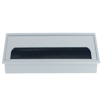 Кабельный громмет (лючок) в стол,  160*80мм,  цвет: серебро