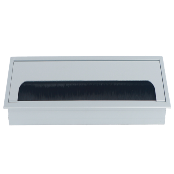 Кабельный громмет (лючок) в стол,  160*80мм,  цвет: серебро