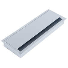 Кабельный громмет (лючок) в стол,  286*101мм,  цвет: серебро