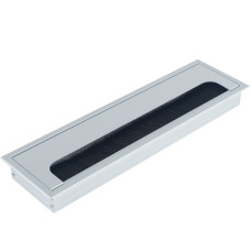 Кабельный громмет (лючок) в стол,  280*80мм,  цвет: серебро