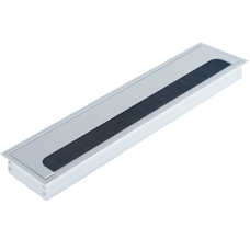 Кабельный громмет (лючок) в стол,  350*80мм,  цвет: серебро