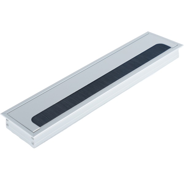 Кабельный громмет (лючок) в стол,  350*80мм,  цвет: серебро