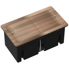 Настольный встраиваемый розеточный блок,  сдвижные крышки,  красная медь Slider 4 мод. (2 мод. 45х45)