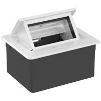 Настольный встраиваемый выдвижной розеточный блок Spring 4 мод. (2 мод. 45х45),  белый