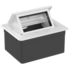 Настольный встраиваемый выдвижной розеточный блок Spring 4 мод. (2 мод. 45х45),  белый