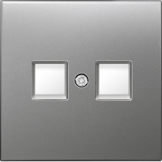 Накладка для розетки RJ45,  2-я,  благородная сталь,  серия R98 METAL