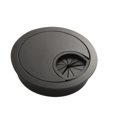 Кабельный громмет ø80мм (лицевая панель ø90мм),  черный,  цинковый сплав