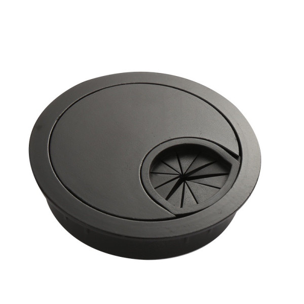 Кабельный громмет ø80мм (лицевая панель ø90мм),  черный,  цинковый сплав