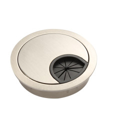 Кабельный громмет ø80мм (лицевая панель ø90мм),  серебро,  цинковый сплав