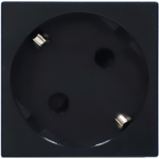 Розетка 2К+З нем.ст.,  45 гр.,  с з/ш,  черн. (45х45мм)