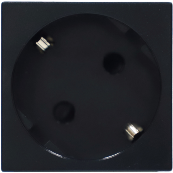 Розетка 2К+З нем.ст.,  45 гр.,  с з/ш,  черн. (45х45мм)
