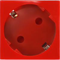 Розетка 2К+З нем.ст.,  45 гр.,  с з/ш,  крас. (45х45мм)