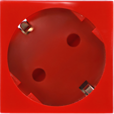 Розетка 2К+З нем.ст.,  45 гр.,  с з/ш,  крас. (45х45мм)