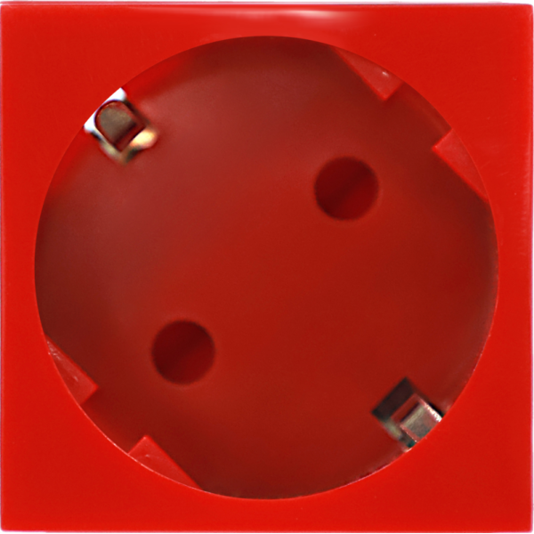 Розетка 2К+З нем.ст.,  45 гр.,  с з/ш,  крас. (45х45мм)