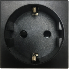 Розетка 2К+З нем.ст.,  в/заж.,  с з/ш,  черн. (45х45мм)