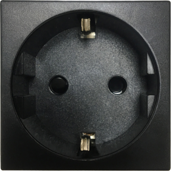 Розетка 2К+З нем.ст.,  в/заж.,  с з/ш,  черн. (45х45мм)