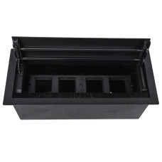 Настольный встраиваемый розеточный блок с откидной крышкой Spread 8 мод. (4 мод. 45х45),  черный