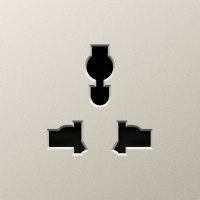 Накладка для  розетки мультистандарт,  со шторками 16A 250 В~,  матовый кашемир,  серия A07