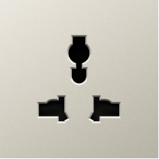 Накладка для  розетки мультистандарт,  со шторками 16A 250 В~,  матовый кашемир,  серия A07