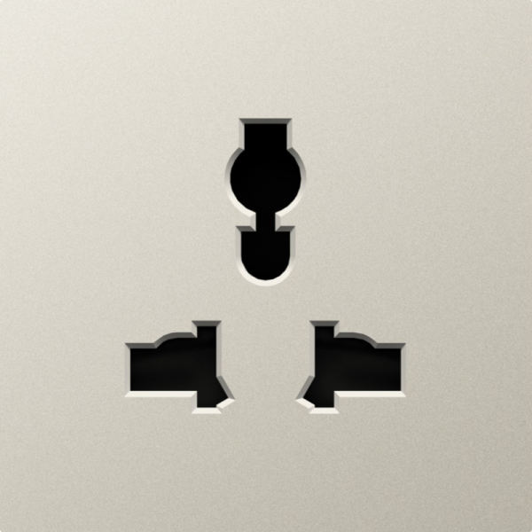 Накладка для  розетки мультистандарт,  со шторками 16A 250 В~,  матовый кашемир,  серия A07