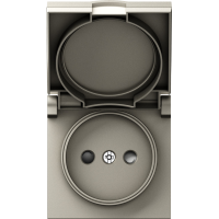 Накладка для розетки без заземления,  с крышкой,  16A 250 В~,  матовый кашемир,  серия A07