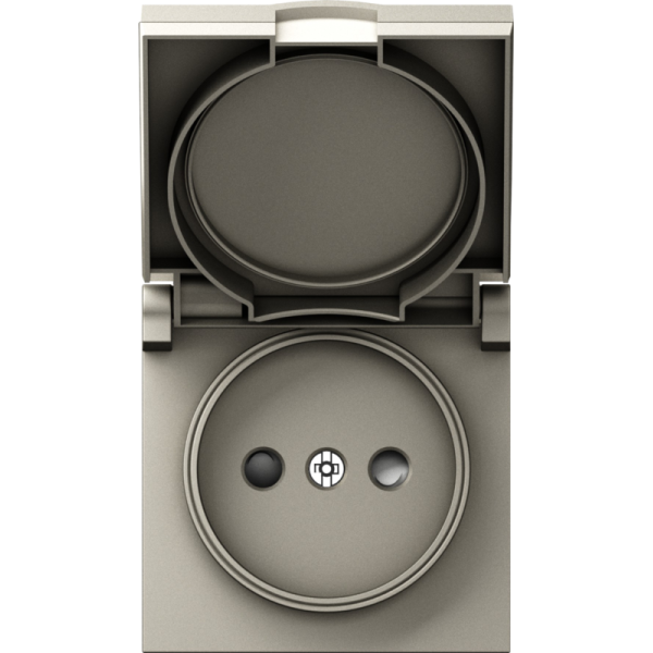 Накладка для розетки без заземления,  с крышкой,  16A 250 В~,  матовый кашемир,  серия A07