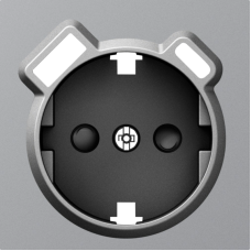 Накладка для розетки Schuko с зарядным устройством USB A+C,  со шторками 16A 250В,  матовый серый,  серия A07