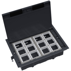 Лючок в пол 24 мод. (12 мод. 45х45 мм.),  крышка ABS+гальванизированная стальная вставка